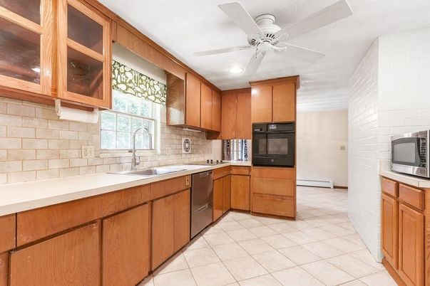 Interior, Kitchen, Recessed Lighting, Stone Walls