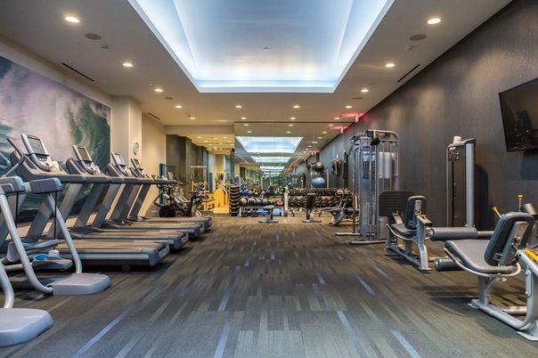 Fitness Equipment, Gym, Interior, Recessed Lighting