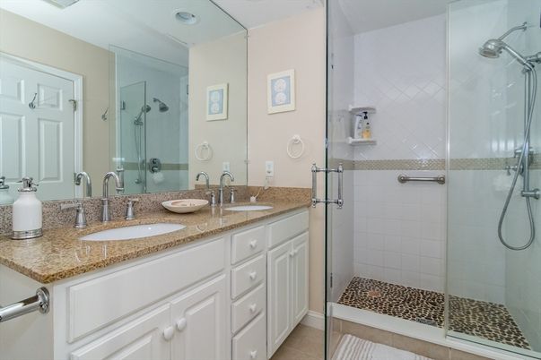 Bathroom, Dual Sink Vanities, Glass Shower, Interior