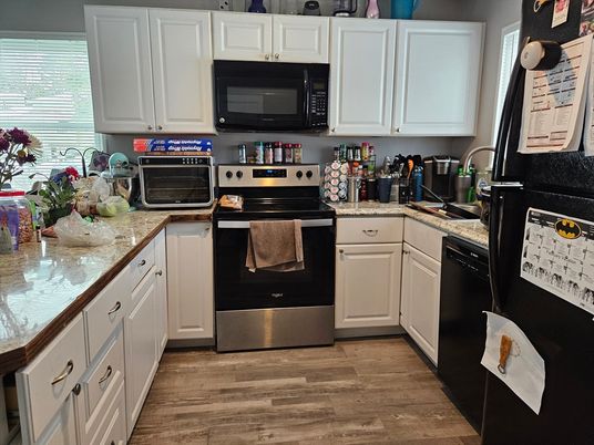 Interior, Kitchen, Stainless Steel Appliances, Wood Texture Flooring