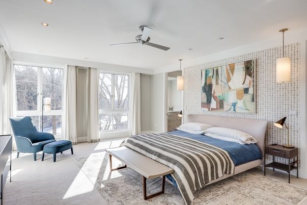 Bedroom, Interior, Pendant Lights, Recessed Lighting