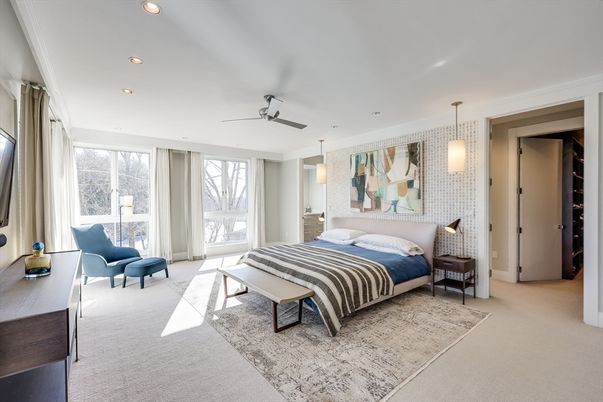 Bedroom, Interior, Pendant Lights, Recessed Lighting