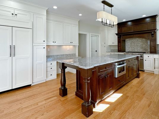 Chandelier, Interior, Kitchen, Pendant Lights, Recessed Lighting, Wood Texture Flooring