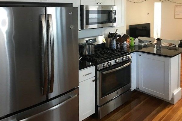 Interior, Kitchen, Stainless Steel Appliances, Wood Texture Flooring