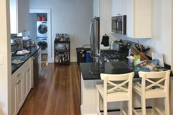 Interior, Kitchen, Washer, Wood Texture Flooring