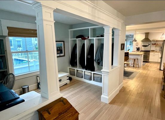 Interior, Kitchen, Pendant Lights, Wood Texture Flooring