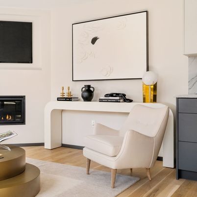 Fireplace, Home Office, Interior, Wood Texture Flooring