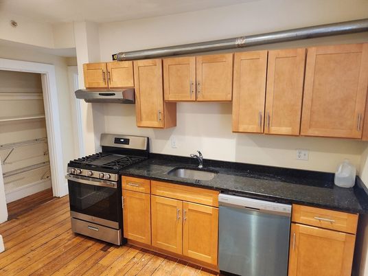 Interior, Kitchen, Stainless Steel Appliances, Wood Texture Flooring
