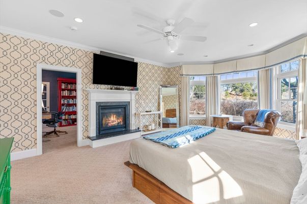 Bedroom, Fireplace, Interior, Recessed Lighting