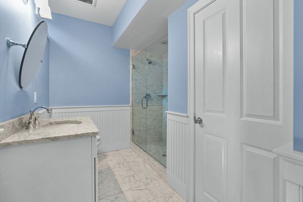 Bathroom, Glass Shower, Interior, Marble
