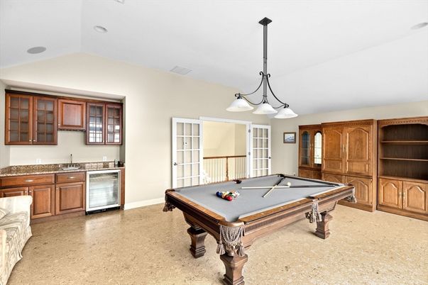 Billiard Table, Chandelier, Game Room, Interior