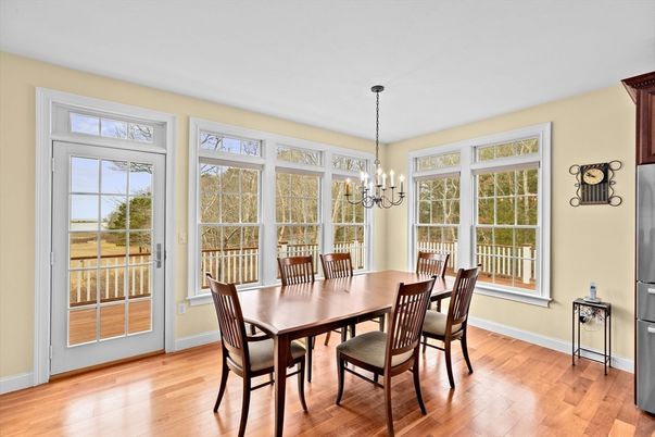 Chandelier, Dining room, Interior, Wood Texture Flooring