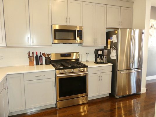Interior, Kitchen, Stainless Steel Appliances, Wood Texture Flooring