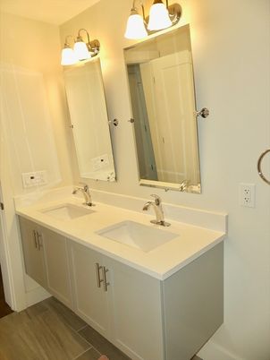 Bathroom, Dual Sink Vanities, Interior, Wood Texture Flooring