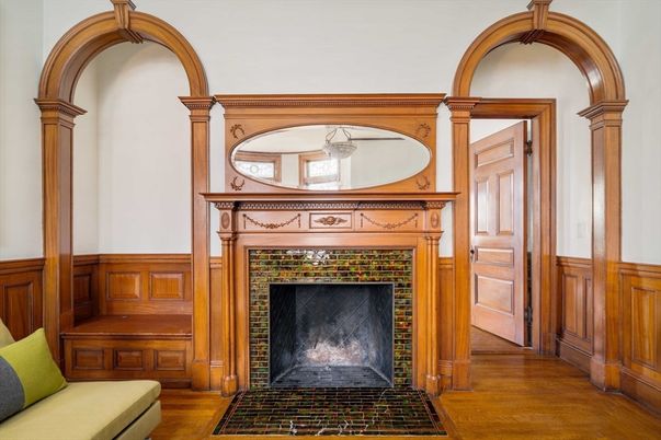 Fireplace, Interior, Wood Texture Flooring