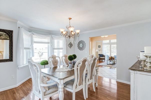 Chandelier, Dining room, Interior, Wood Texture Flooring