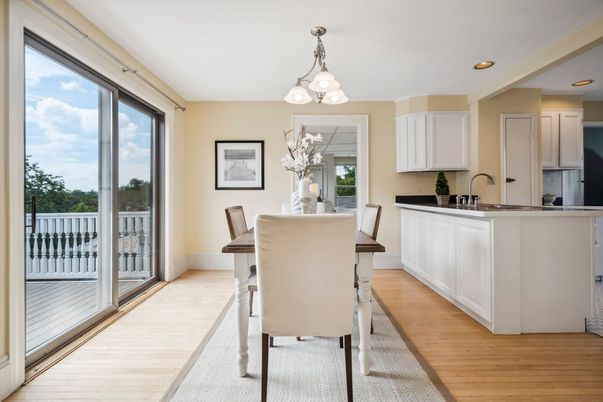 Chandelier, Dining room, Interior, Kitchen, Recessed Lighting, Wood Texture Flooring