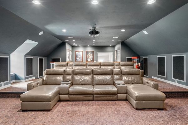Home Theatre Room, Interior, Projection Screen, Recessed Lighting, Theatre Room