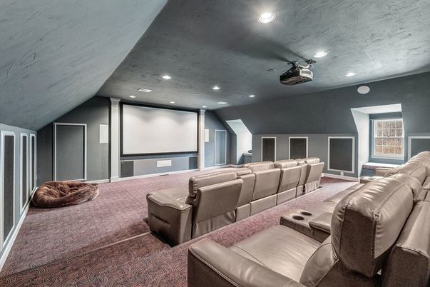 Home Theatre Room, Interior, Projection Screen, Recessed Lighting, Theatre Room