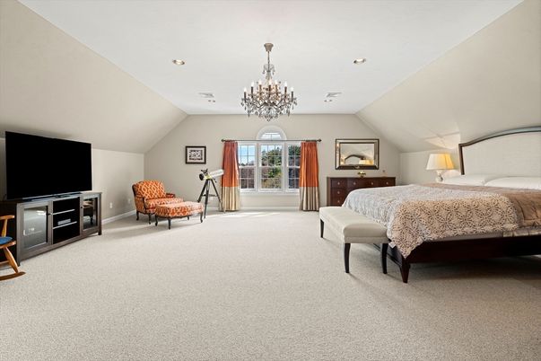 Bedroom, Chandelier, Interior, Recessed Lighting