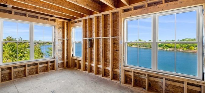 Empty room, Interior, Water, Wooden Beams, Wooden Ceilings, Wooden Walls