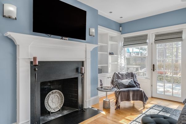 Fireplace, Interior, Wood Texture Flooring