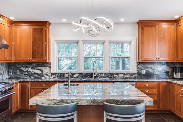 Interior, Kitchen, Pendant Lights, Recessed Lighting, Stainless Steel Appliances