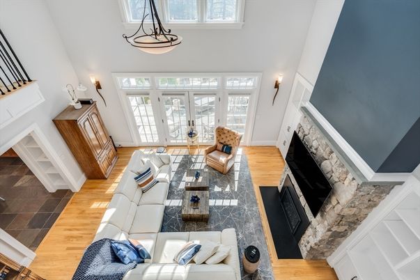 Fireplace, Interior, Living room, Wood Texture Flooring