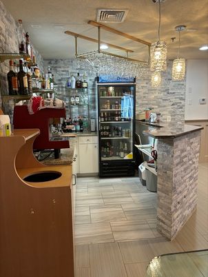 Interior, Pendant Lights, Stone Walls