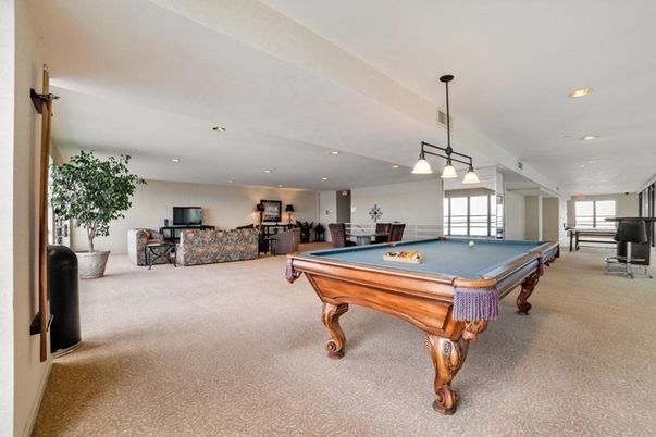 Billiard Table, Game Room, Interior, Pendant Lights, Recessed Lighting