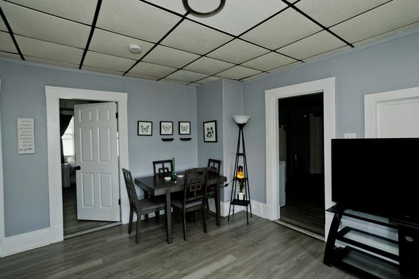 Dining room, Interior, Wood Texture Flooring