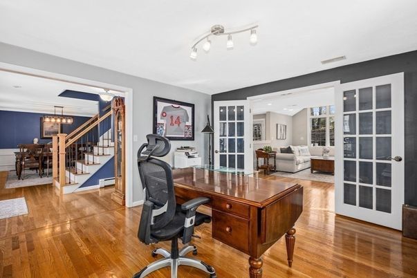Chandelier, Home Office, Interior, Living room, Wood Texture Flooring