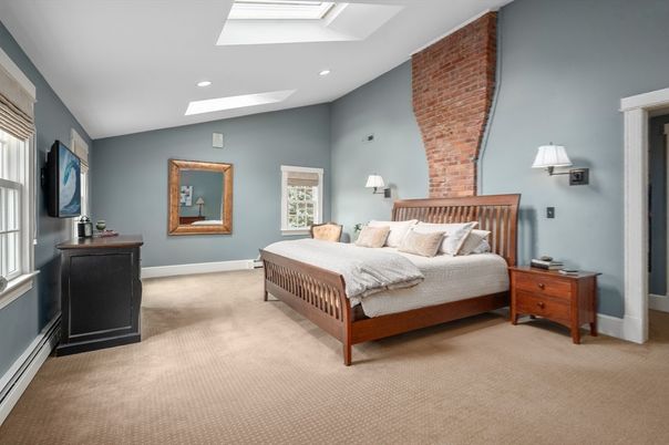 Bedroom, Interior, Recessed Lighting, Stone Walls