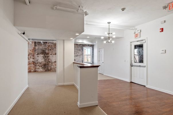 Interior, Pendant Lights, Recessed Lighting, Stone Walls, Wood Texture Flooring