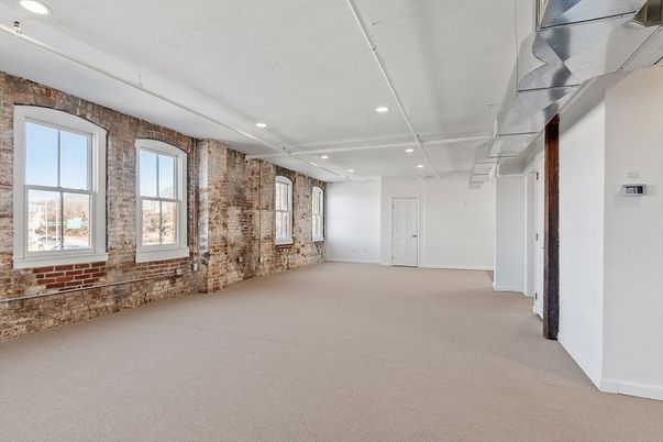 Empty room, Interior, Recessed Lighting, Stone Walls