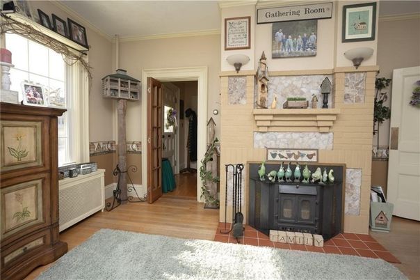 Fireplace, Interior, Wood Texture Flooring