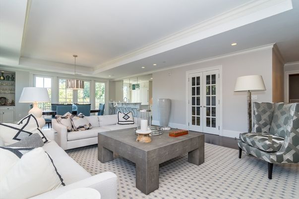 Interior, Living room, Pendant Lights, Recessed Lighting, Wood Texture Flooring