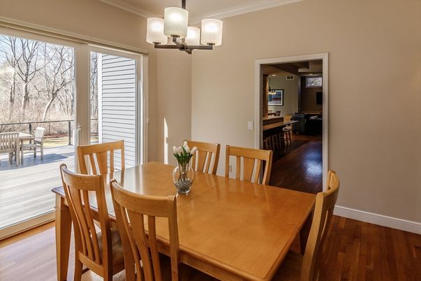 Chandelier, Dining room, Interior, Wood Texture Flooring