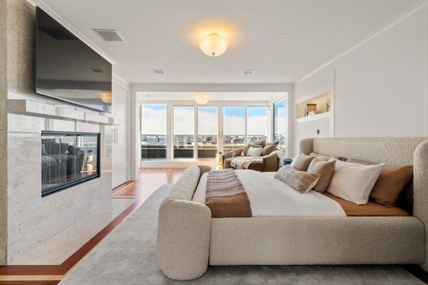 Bedroom, Fireplace, Interior, Living room, Wood Texture Flooring