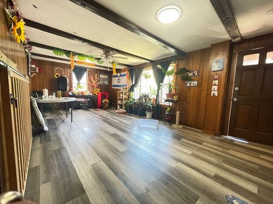 Home Office, Interior, Wooden Beams, Wood Texture Flooring, Wooden Walls