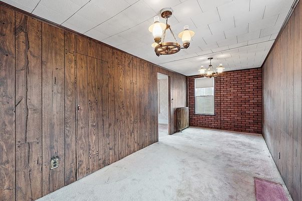 Chandelier, Empty room, Interior, Wooden Walls