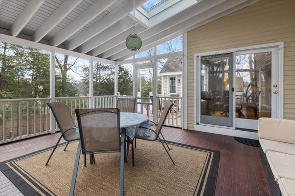 Dining room, Interior, Sun Room, Wood Texture Flooring