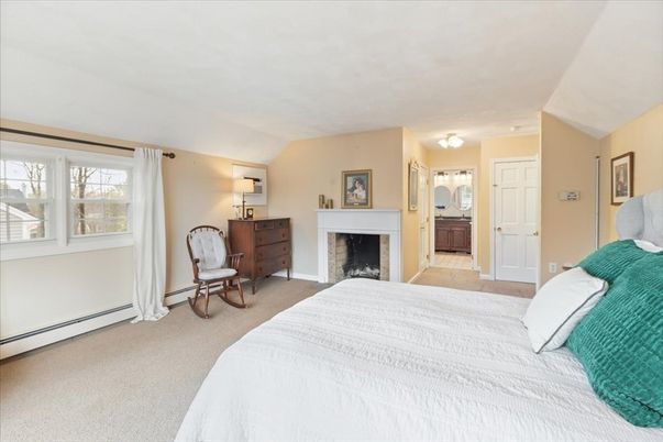 Bedroom, Fireplace, Interior