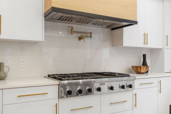 Interior, Kitchen, Marble Walls, Stainless Steel Appliances