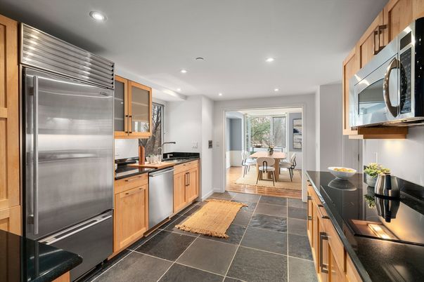 Dining room, Interior, Kitchen, Recessed Lighting, Stainless Steel Appliances