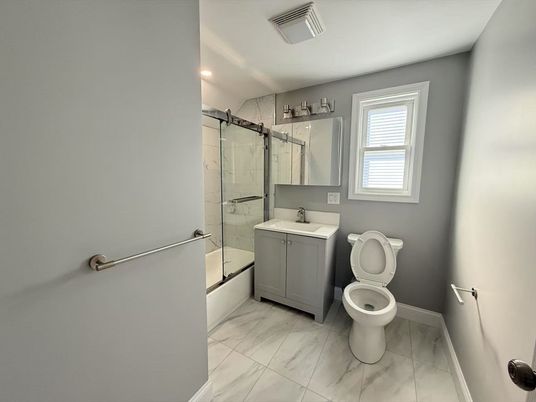 Bathroom, Glass Shower, Interior, Marble, Recessed Lighting