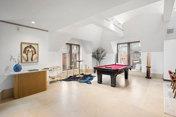 Billiard Table, Game Room, Interior, Recessed Lighting
