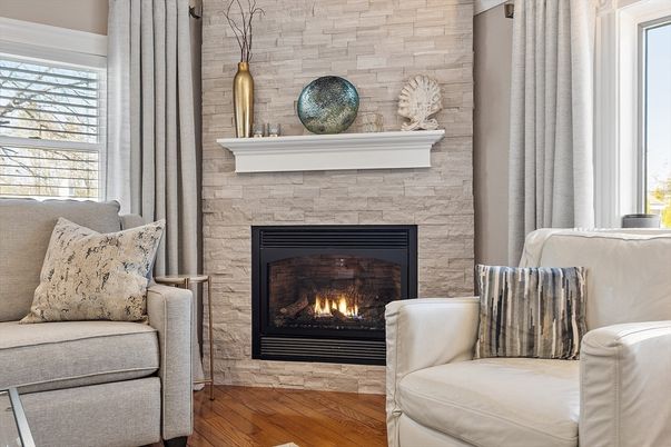 Fireplace, Interior, Stone Walls, Wood Texture Flooring