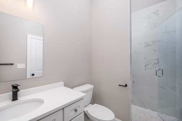 Bathroom, Glass Shower, Interior, Marble Walls