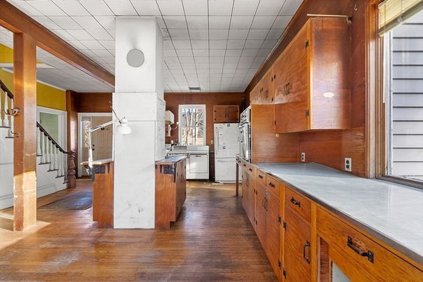 Interior, Kitchen, Wood Texture Flooring
